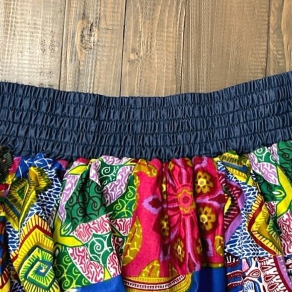 sakkas Bahati Hi Low Mermaid African Ankara Dutch Wax Paisley Skirt - Picture 4 of 5